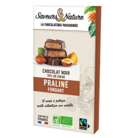 Carrés fourrés praliné enrobé de chocolat noir 80gr