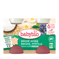 BABYBIO Pot Brassé Avoine Banane Myrtille 2x130g