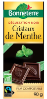 Chocolat noir cristaux de menthe poivrée 90gr