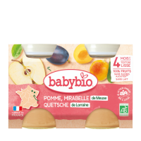 BABYBIO Pot Pomme Mirabelle Quetsche 2x130g