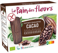 Biscottes Tartines craquantes bio Cacao allégées en sel 150gr