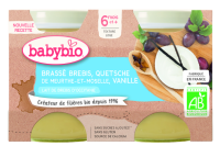 BABYBIO Pot Brassé Brebis Quetsche Vanille 2x130g