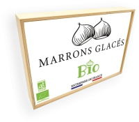 Coffret en bois de 8 marrons glaçés 130gr