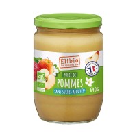 Purée de pomme bio sans sucres ajoutés - 640g ELIBIO