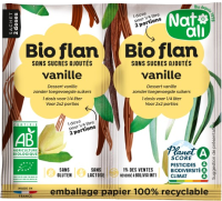 Bio flan vanille sans sucre ajouté 2x4gr