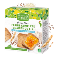 Biscottes à la farine complète et aux graines de lin 270g