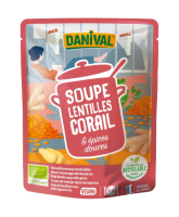 Soupe de lentilles corail et épices douces