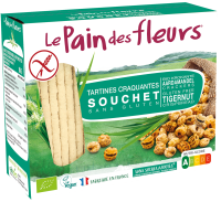 Biscottes Tartines craquantes bio Souchet allégées en sel 150gr