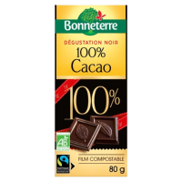 Chocolat noir bio 100% cacao 80gr