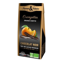 Orangettes enrobées de chocolat noir 125gr