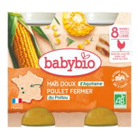 BABYBIO Pot Mais doux Poulet 2x200g