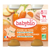 BABYBIO Pot Pomme de terre Carotte Veau 2x200g