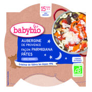 BABYBIO Assiette Bonne Nuit Aubergine Macaroni 260g