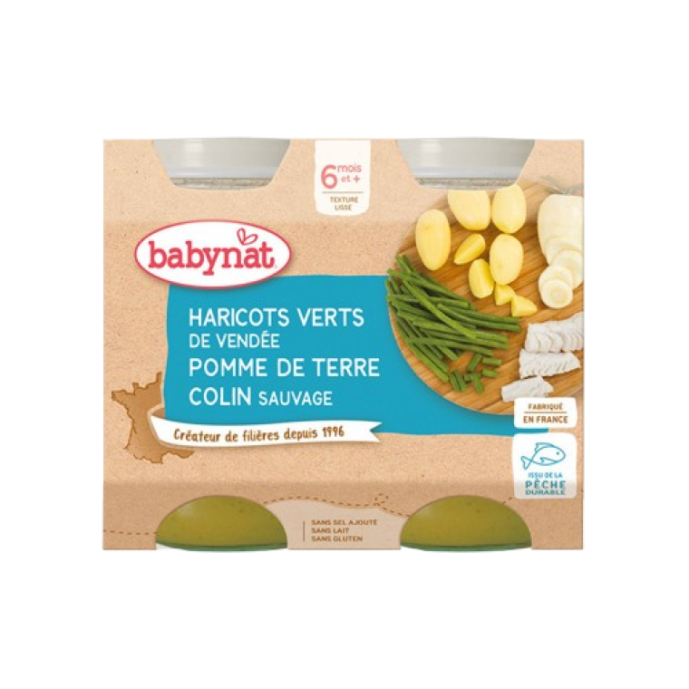 Haricots verts Pomme de terre Colin sauvage 2x200g | Produit bio | Léopold